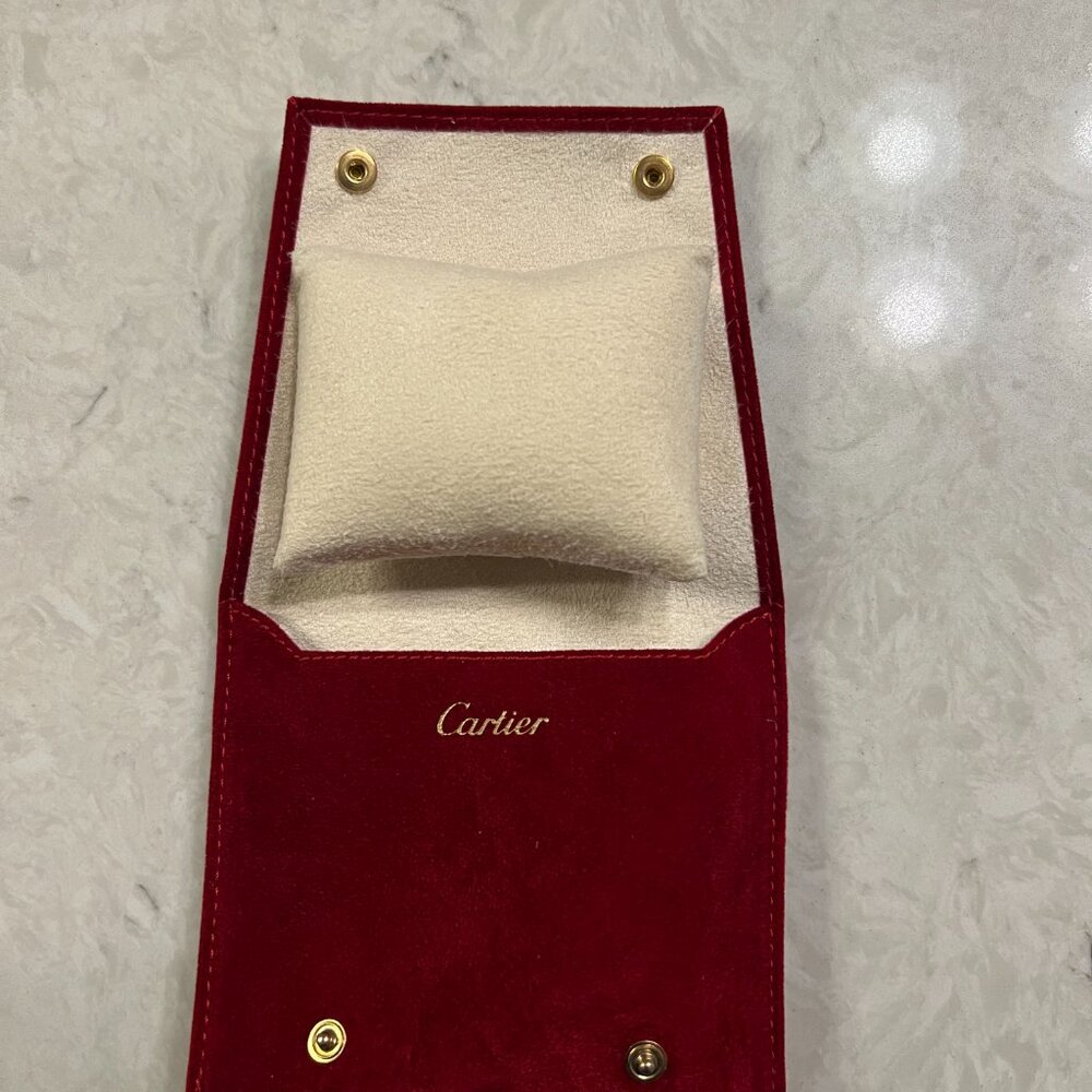 Cartier red suede/microfiber travel pouch, brand new